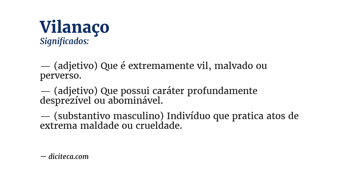 Significado de vilanaço
