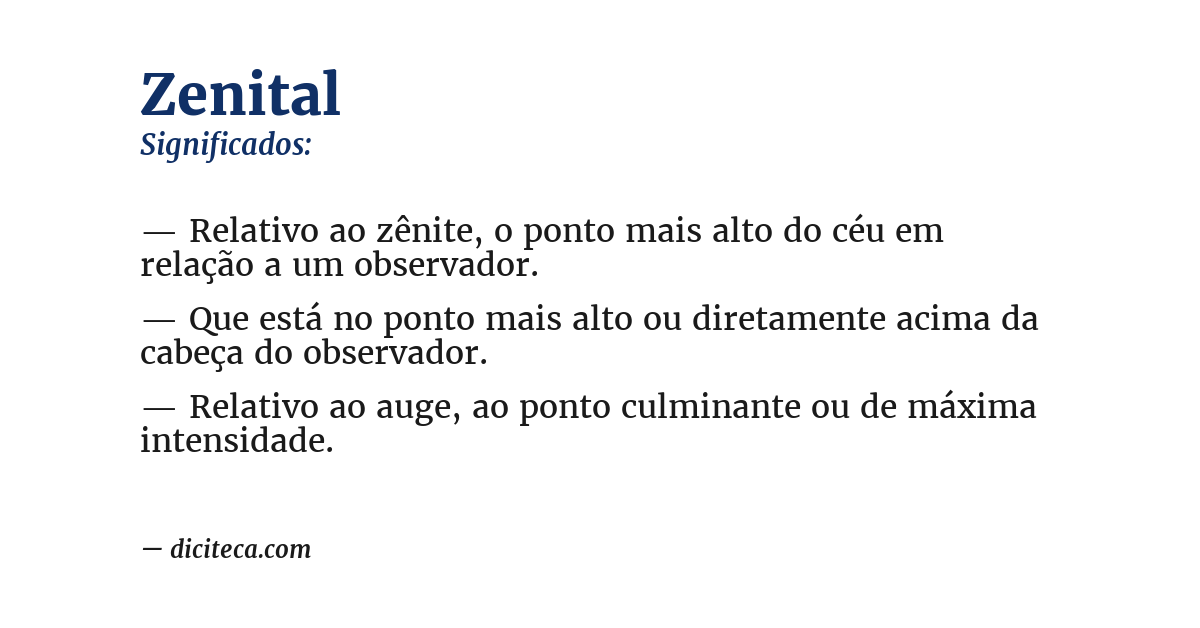 Significado de zenital