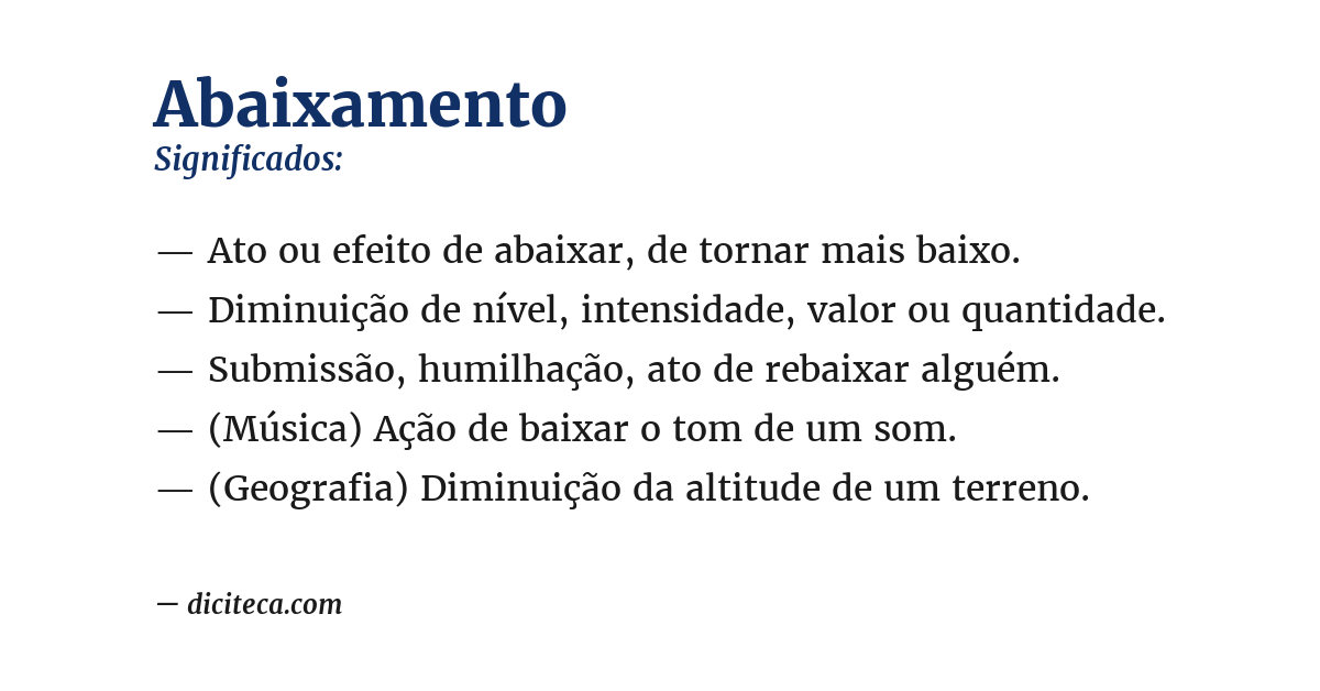 Significado de abaixamento