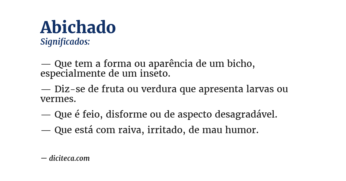 Significado de abichado