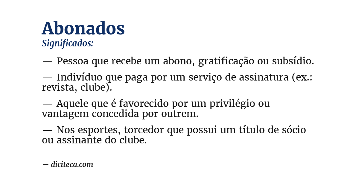Significado de abonados