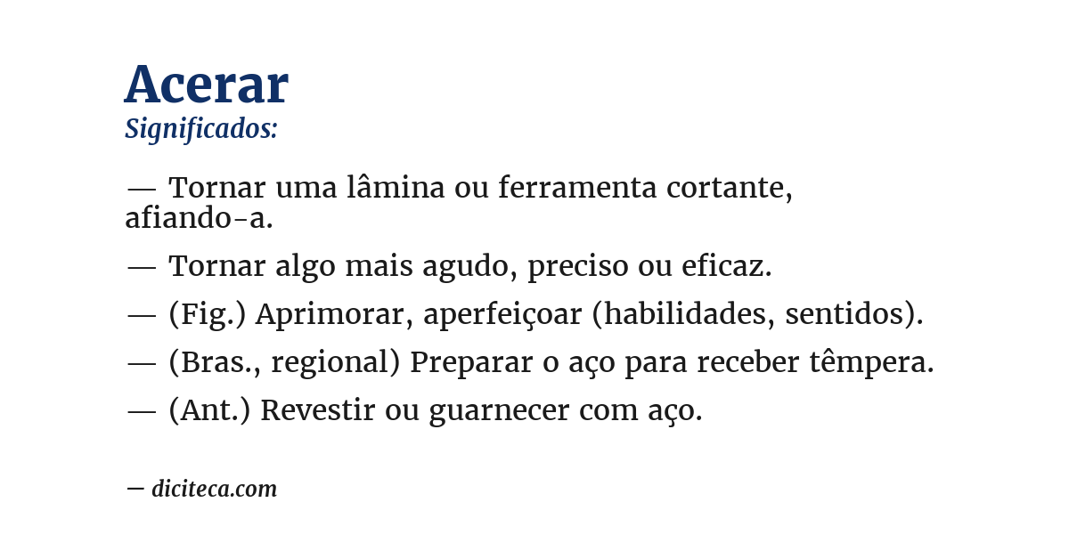 Significado de acerar