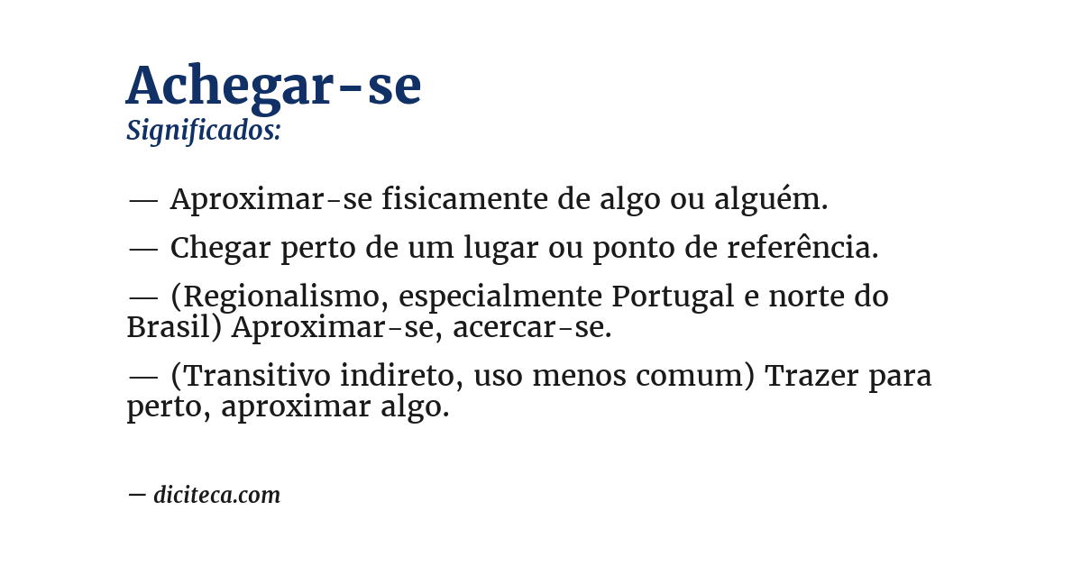 Significado de achegar-se