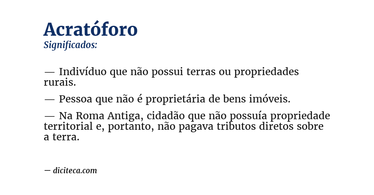 Significado de acratóforo