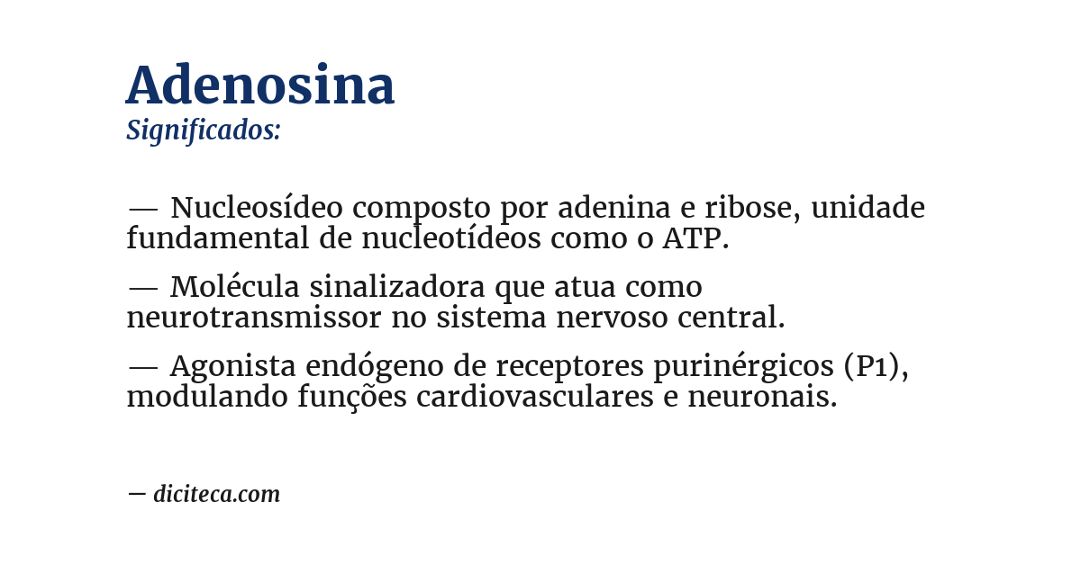 Significado de adenosina