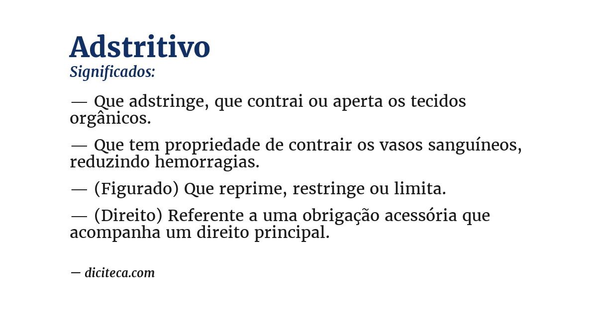Significado de adstritivo