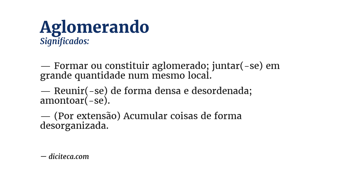 Significado de aglomerando