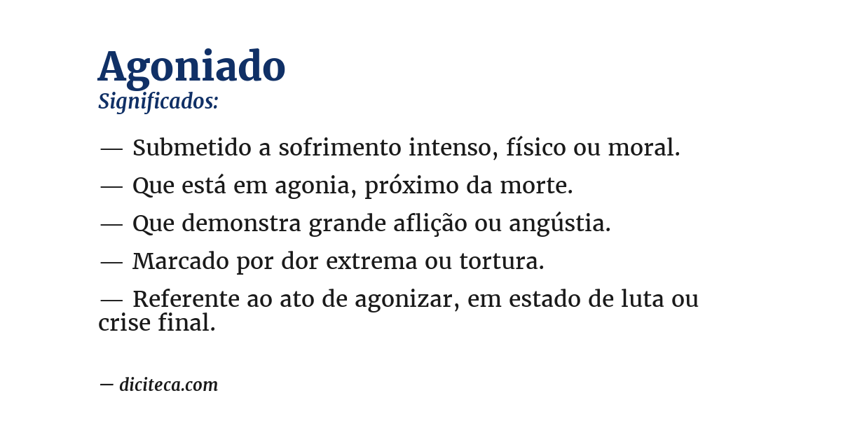 Significado de agoniado