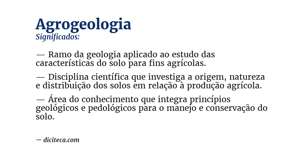 Significado de agrogeologia
