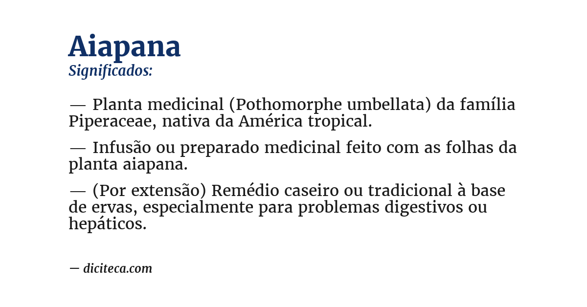 Significado de aiapana