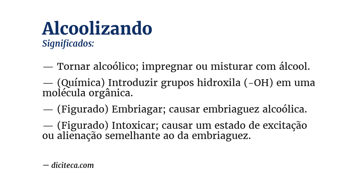 Significado de alcoolizando