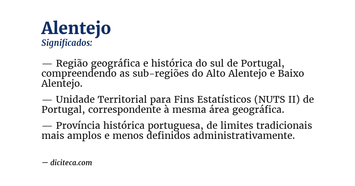Significado de alentejo