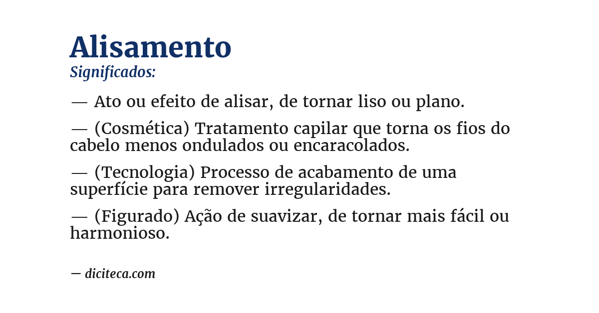 Significado de alisamento