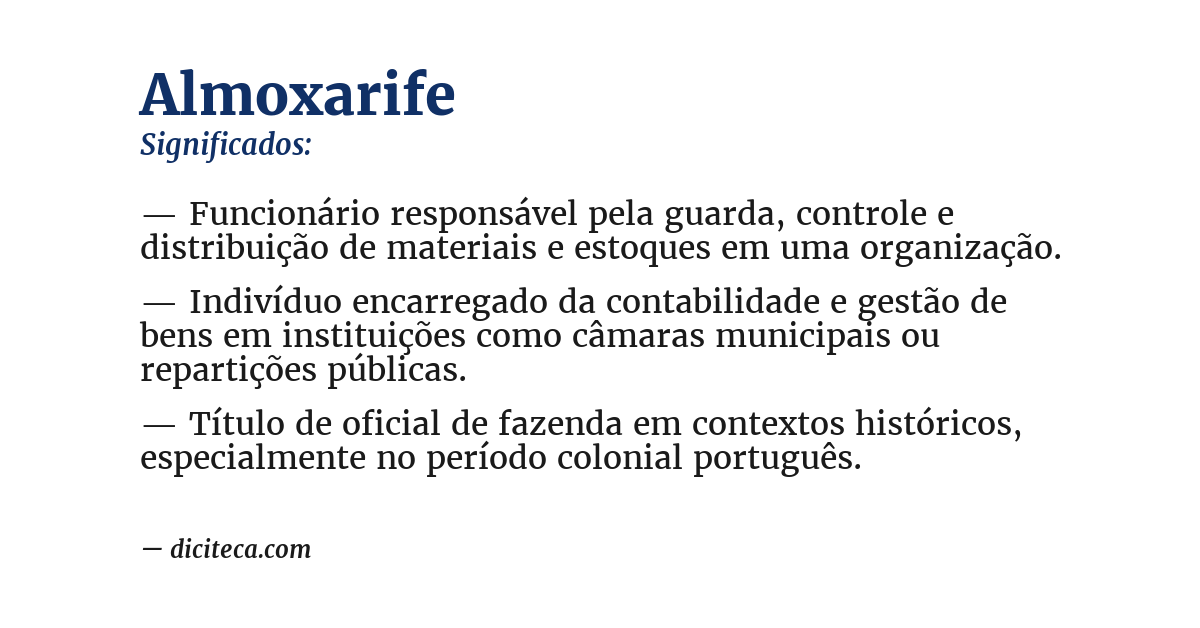 Significado de almoxarife