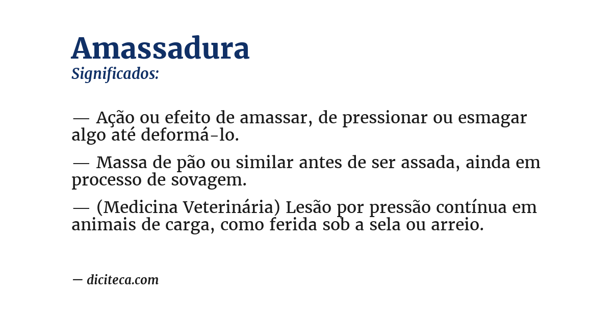 Significado de amassadura