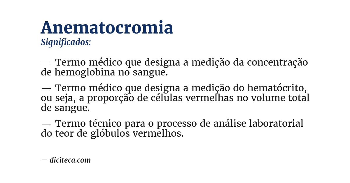 Significado de anematocromia