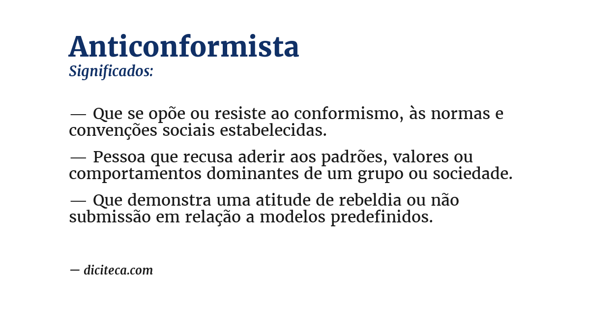 Significado de anticonformista