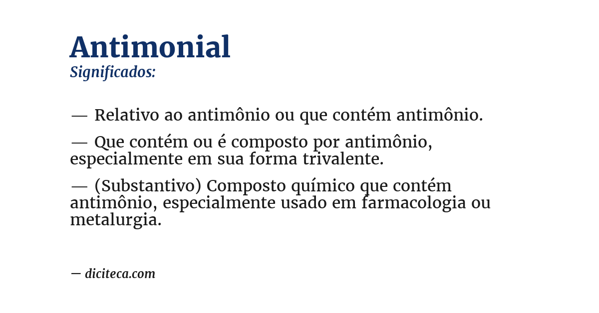 Significado de antimonial