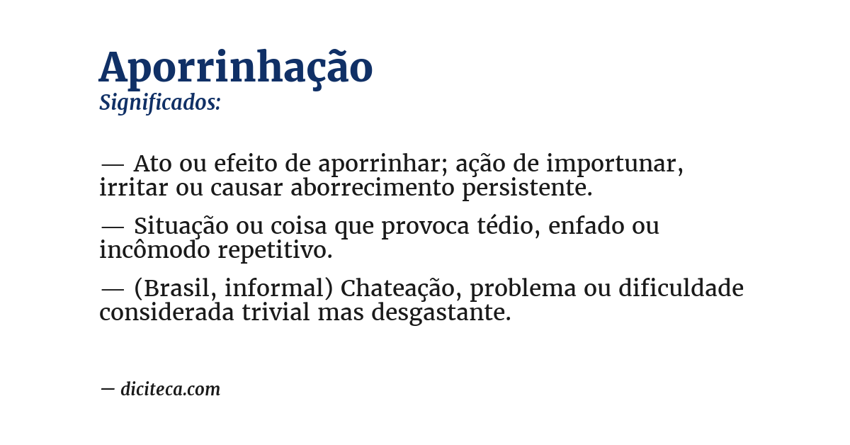 Significado de aporrinhação