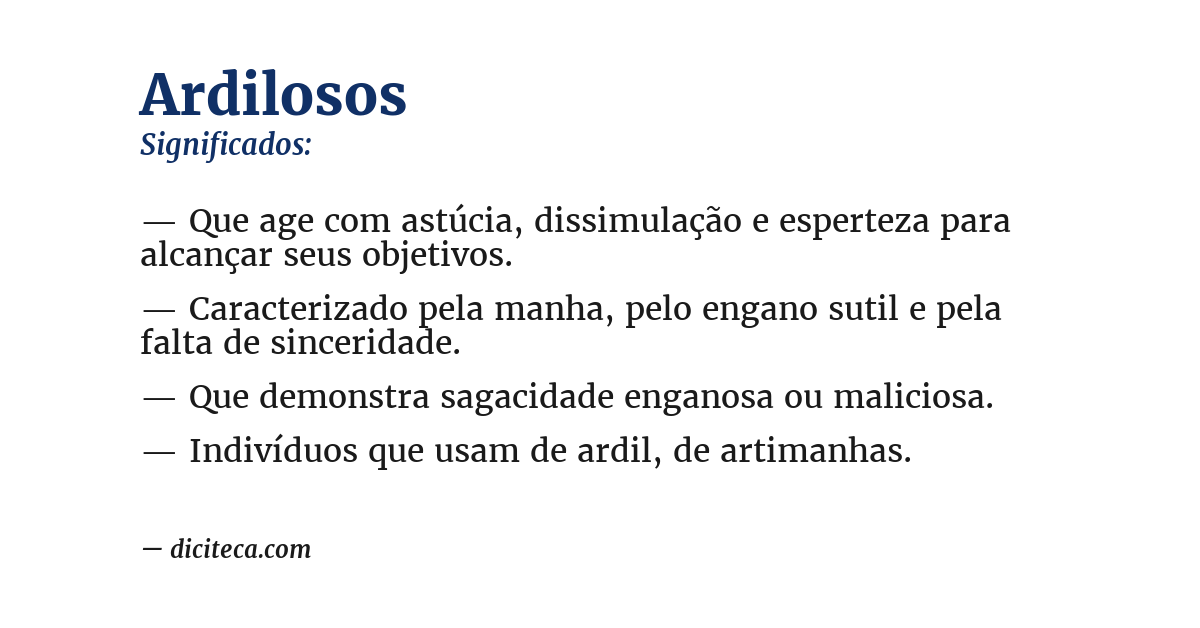 Significado de ardilosos