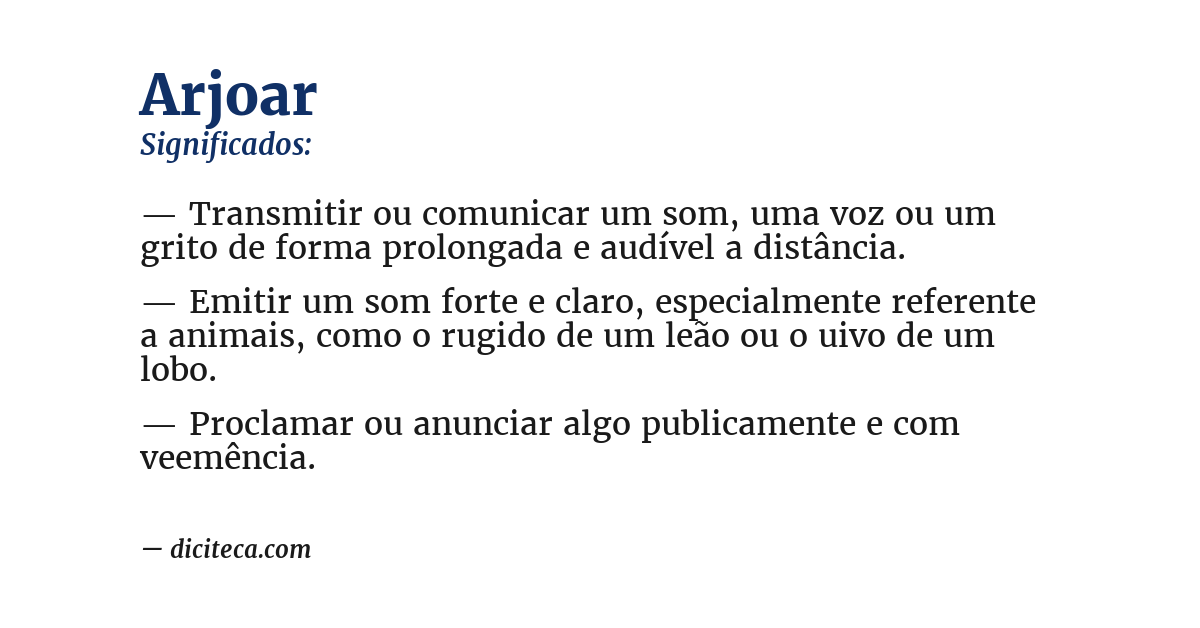 Significado de arjoar