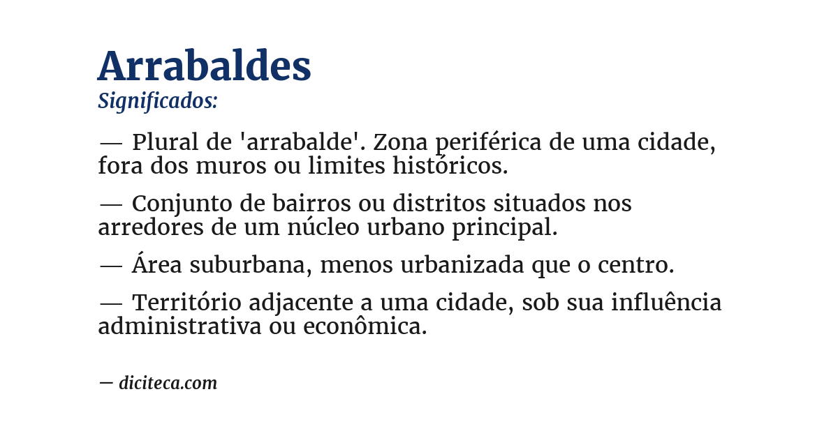 Significado de arrabaldes