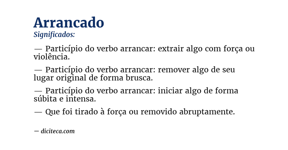 Significado de arrancado