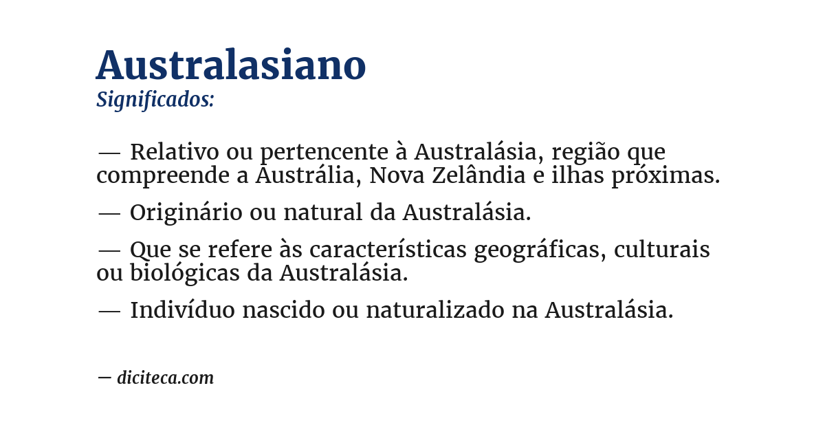 Significado de australasiano