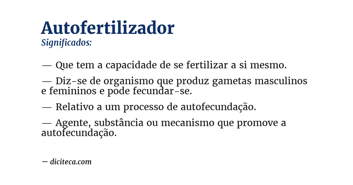 Significado de autofertilizador
