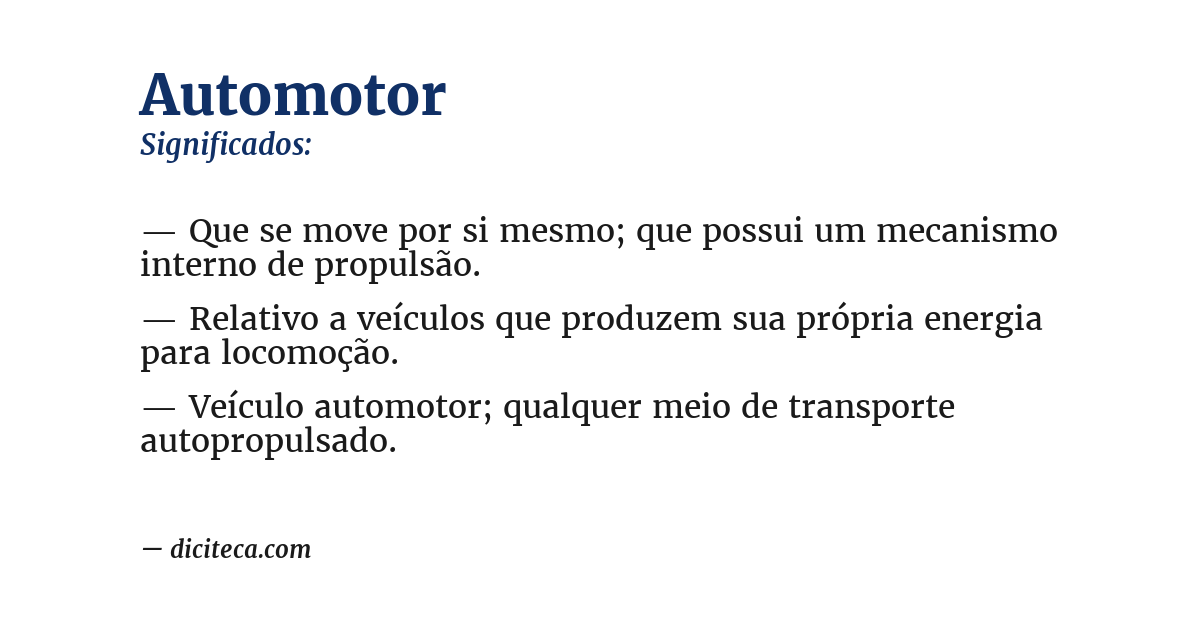 Significado de automotor
