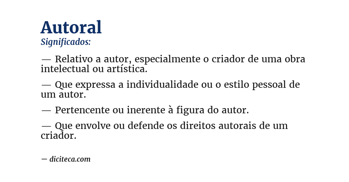 Significado de autoral