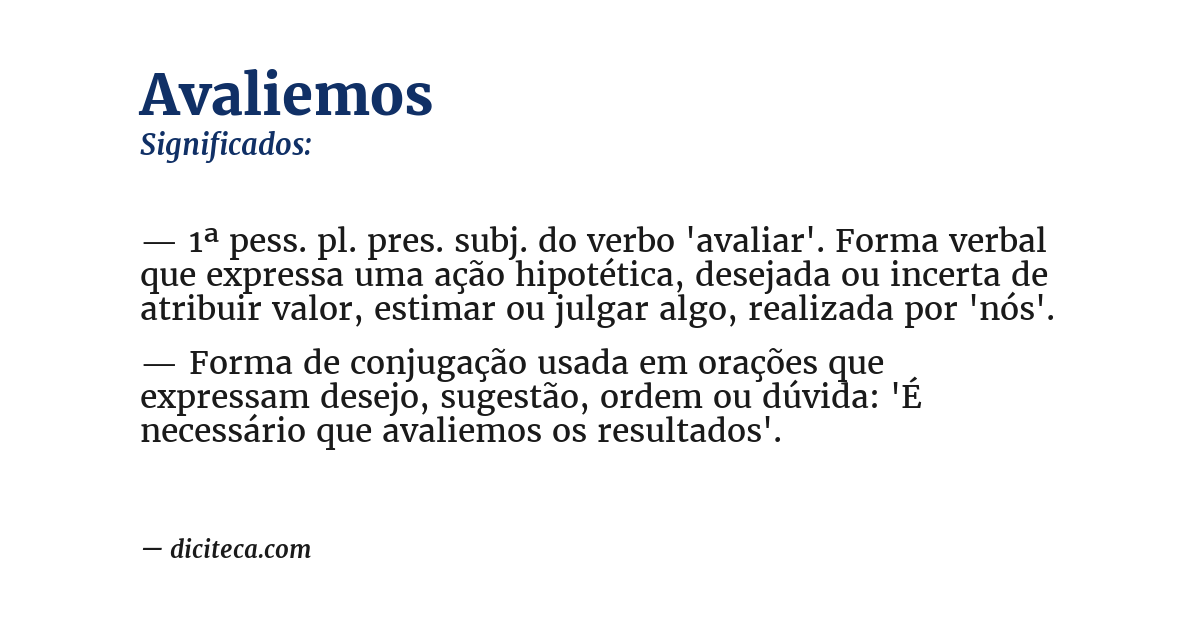 Significado de avaliemos