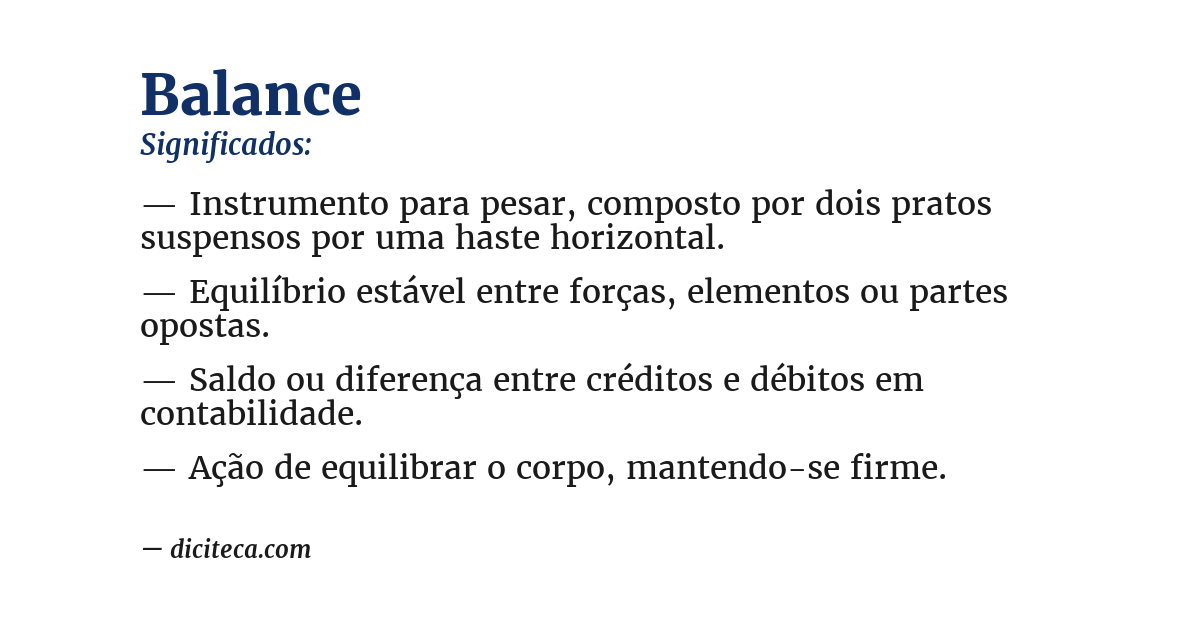 Significado de balance