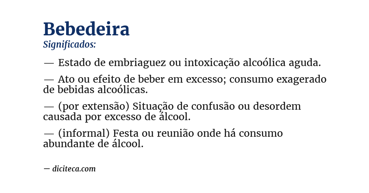 Significado de bebedeira