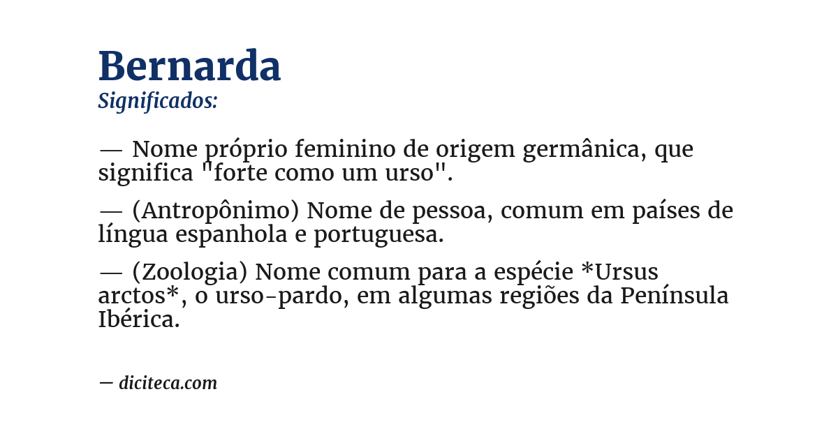 Significado de bernarda