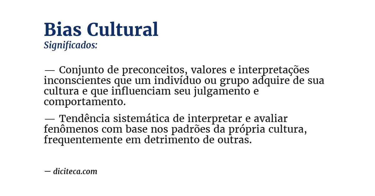 Significado de bias cultural