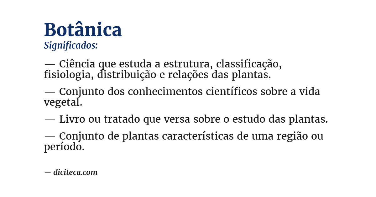 Significado de botânica