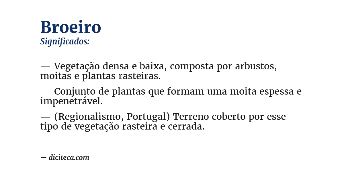 Significado de broeiro
