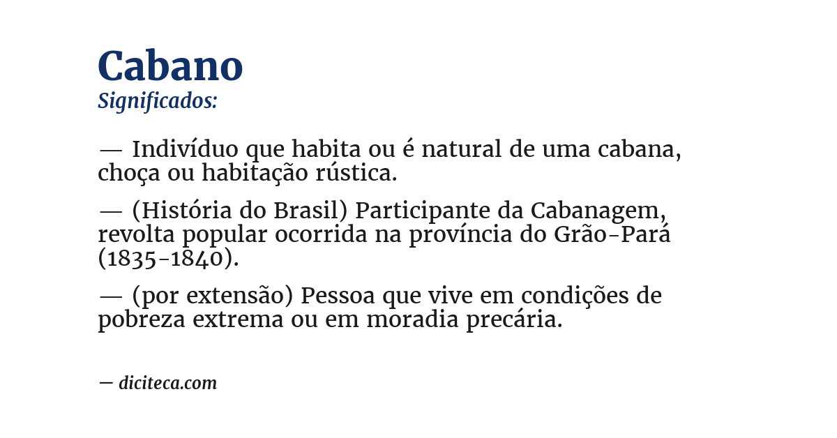 Significado de cabano