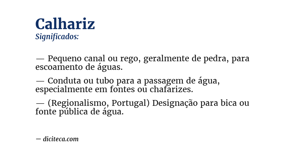 Significado de calhariz
