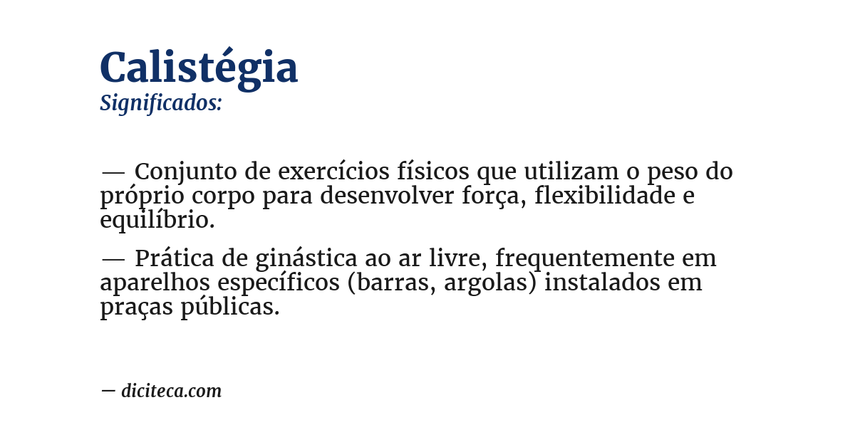 Significado de calistégia
