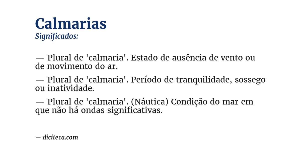 Significado de calmarias