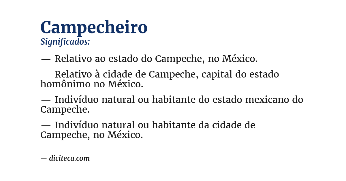 Significado de campecheiro