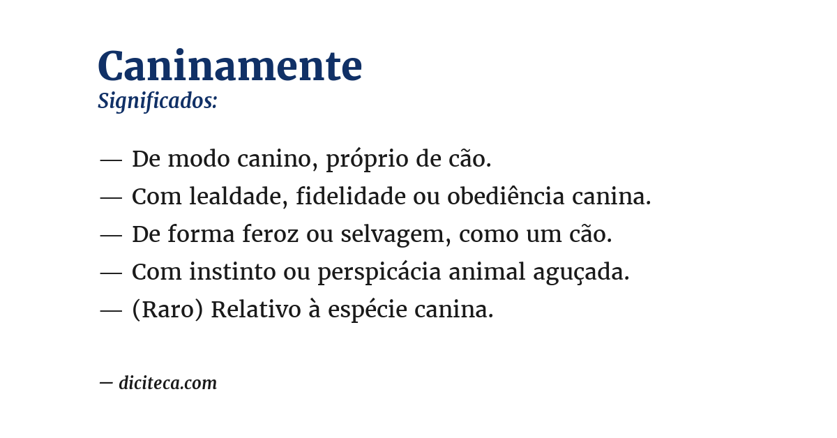 Significado de caninamente