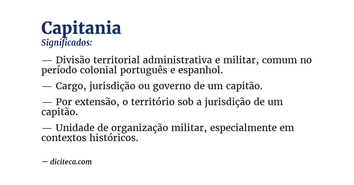 Significado de capitania
