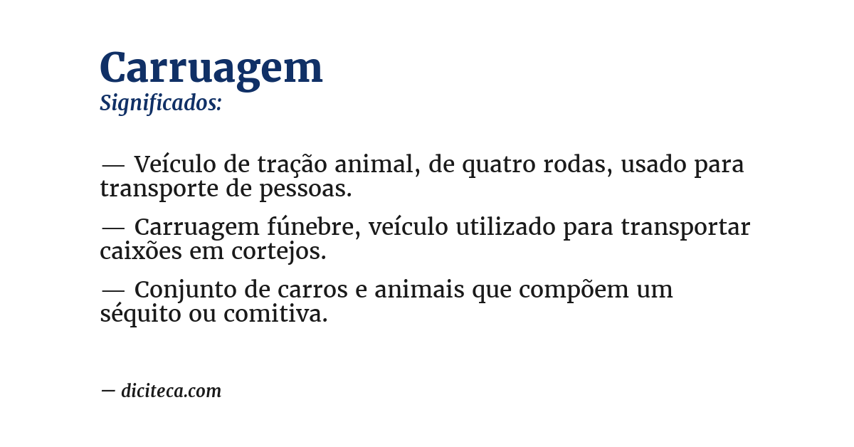 Significado de carruagem