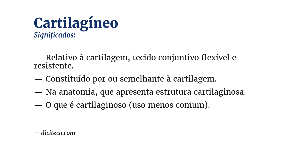 Significado de cartilagíneo