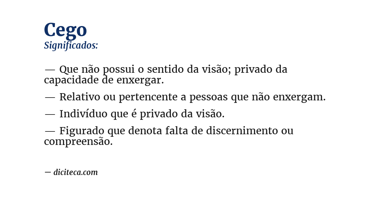 Significado de cego