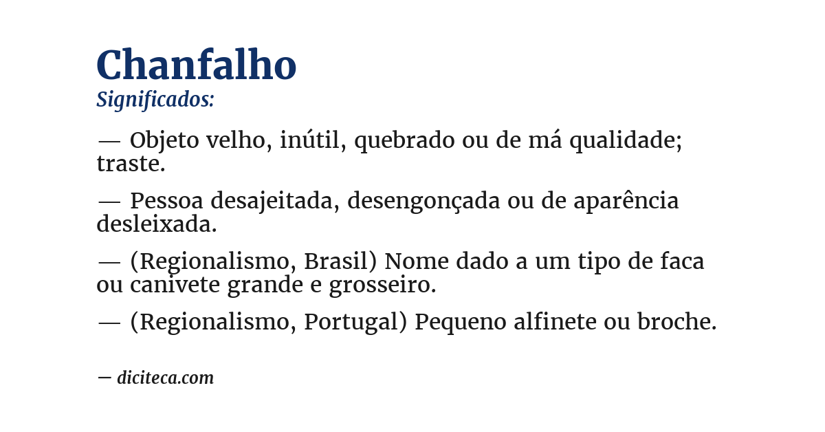 Significado de chanfalho