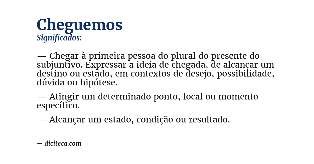 Significado de cheguemos